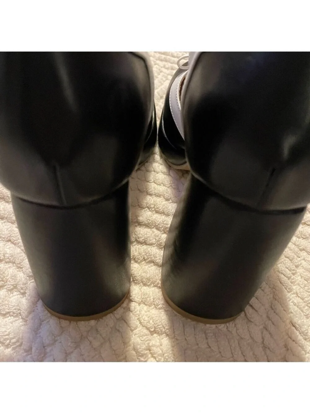 Women's Black White Platform Heels Size 40